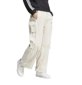 Pantalones cargo Adidas para mujer talla mediana JN0598 beige satinado paquete de vacaciones - Imagen 1 de 13