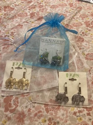 Elephant Earring Trio Set 1928 Hannah Accents NWT - Image 1 of 4