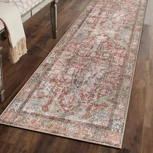 Rugshop Vintage Boho Medallion Machine Washable Non Slip Area Rug Ideal for - Picture 1 of 8