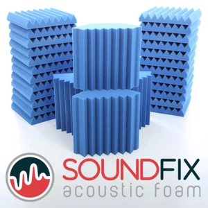 Blue Acoustic Foam Tiles & Optional Bass Trap Kit – Professional Sound Absorbing - Picture 1 of 12