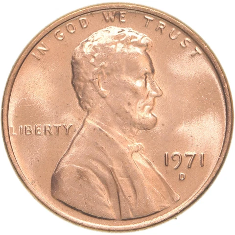 1971 D Lincoln Memorial Cent BU Penny US Coin Cover