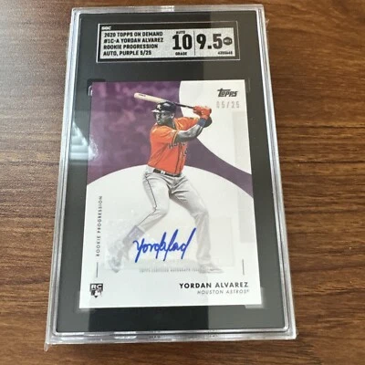 2020 Topps On Demand Yordan Alvarez RC Auto Purple SGC10/9.5  Rookie Progression - Image 1 of 3