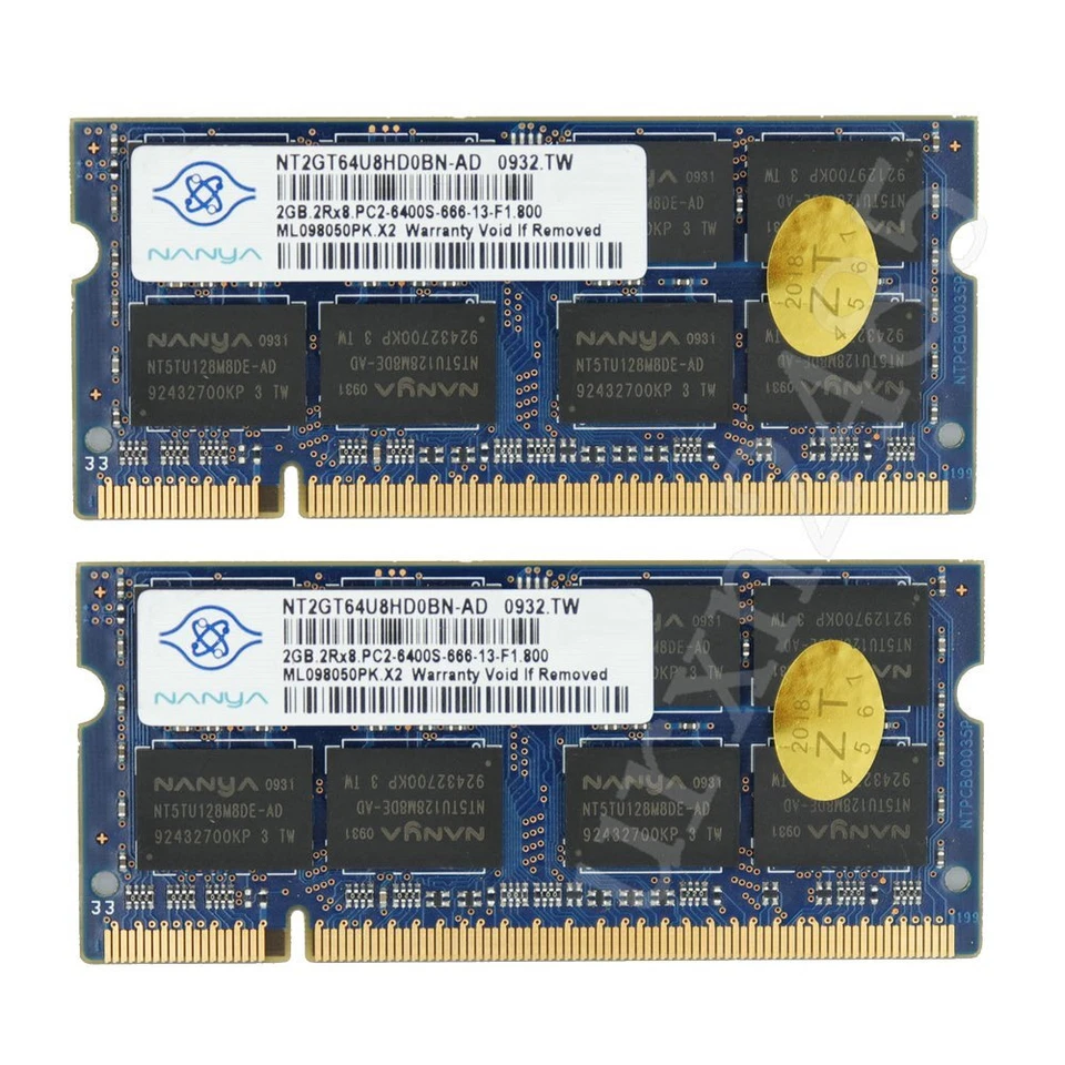 4GB 2x 2GB HP Compaq nc4400 nc6320 nc6400 nc8430 nw8430 nw8440 nw9440 Laptop RAM - Image 1 of 4