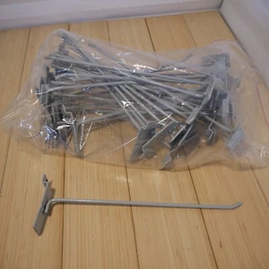 (Quantity of 30) - 10 inch Gray Painted Metal Slatwall Slat Wall Hooks - Picture 1 of 6