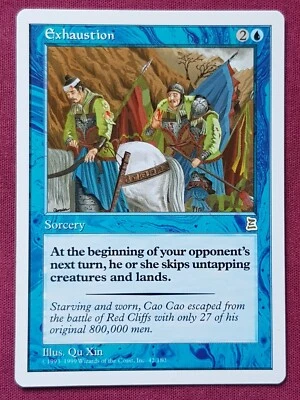 Magic The Gathering PORTAL THREE KINGDOMS EXHAUSTION blue card MTG - Image 1 of 2