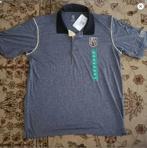 Vegas Golden Knights Polo Shirt Mens XL Gray Black NHL Hockey Authentic Pro NEW - Picture 1 of 7