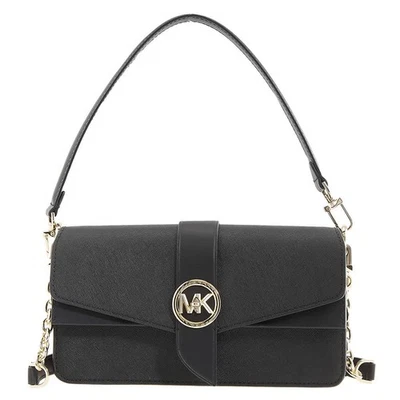 Bolso de Hombro Michael Kors Damas Greenwich Mediano Cuero Saffiano - Negro Foto 1 de 4