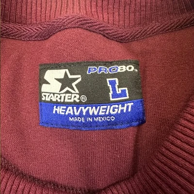 Sudadera Starter PRO30 Heavyweight Borgoña Cuello Redondo Para Hombre Grande Foto 1 de 4