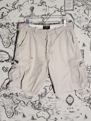 Abercrombie & Fitch Men’s Cargo Shorts 36R Beige Thrash Distressed Work wear - Image 1 of 4