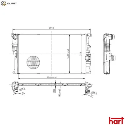 RADIATOR ENGINE COOLING 620 332 FOR BMW 1/i3/I0/F20/F3 4/Gran/F36/F32/F82/F33 - Image 1 of 4