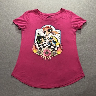 Camiseta Powerpuff Niñas Para Mujer Pequeña Estampado Gráfico Salón Barbiecore Rosa Camiseta Foto 1 de 4