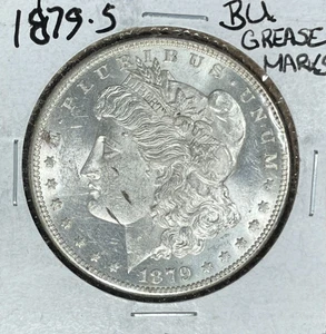 Dólar de plata Morgan 1879-S ~ marcas de grasa bu ~bonita moneda~ - Imagen 1 de 2