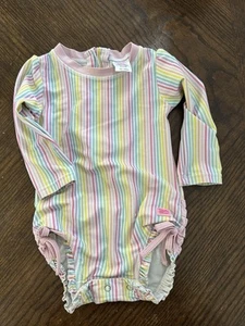 Ruffle Butts Girls One Piece Swim Suit/ Rash Guard Size 12-18m - Picture 1 of 4
