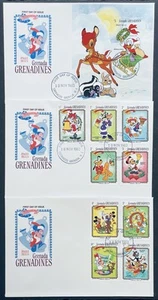 GRENADA GREN DISNEY JINGLE BELLS CHRISTMAS FDC SET STAMPS 1983 MNH GOOFY MICKEY - Picture 1 of 4