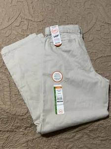 Wonder Nation School Uniform Chino Pants Boys Khaki Stretch Husky Size 12 New - Picture 1 of 10