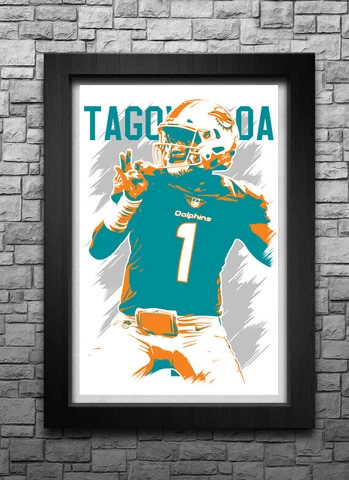 TUA TAGOVAILOA art print/poster MIAMI DOLPHINS FREE S&H! JERSEY Cover