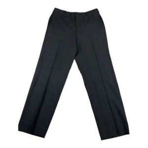 Polo Ralph Lauren Men's 34 Gray Plaid Wool Dress Pants Flat Front Italy - Picture 1 of 6