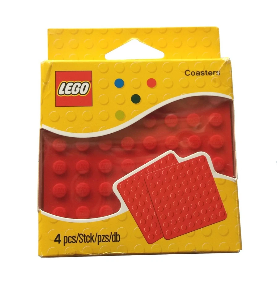 Lego Silicone Coasters #850421 - Red - 3.75" x 3.75" - Rare Official Gear - New - Image 1 of 4
