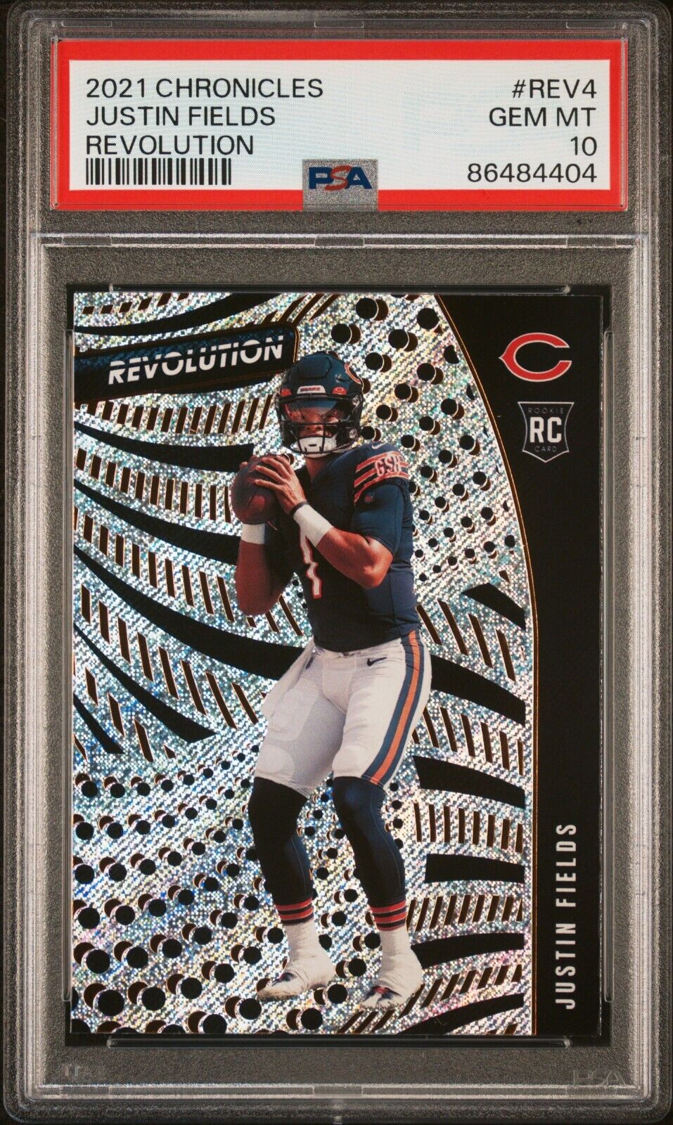 86484404 2021 Chronicles Revolution Justin Fields RC Rookie PSA 10