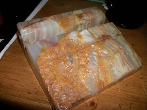 Unknown Jasper Marble Slab Polished Frame Holder Book End 5.5" x 5" - Picture 1 of 6