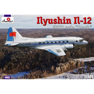 AMODEL 1443 Ilyushin IL-12 'Coach' Avión de carga soviético Modelo Kit 1/144 - Imagen 1 de 9