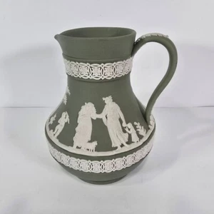 Jarra etrusca vintage de 5" de jaspe verde Wedgwood - Imagen 1 de 6