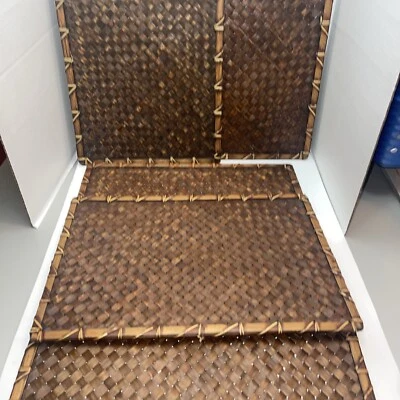 Wicker Rattan Place Mats 18.5 x 13" Dark Brown Set of 5 - Image 1 of 4