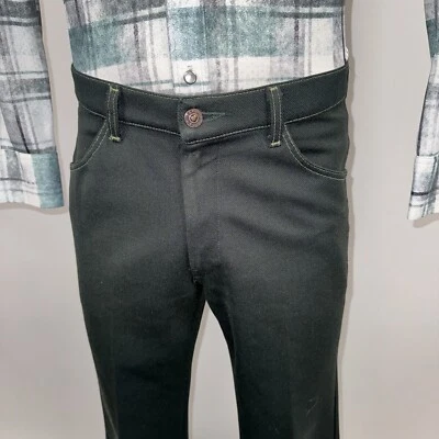 Pantalones Farah Pierna Acampanada Verde De Colección Años 60 70 Discoteca Fiebre Sábado Noche Para Hombres 32 27 Foto 1 de 4