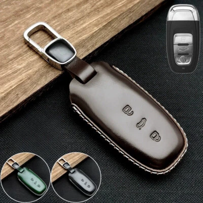 Genuine Leather Car Key Case Cover For Audi A3 S3 RS3 A4 S4 RS4 A5 S5 RS5 A6 S6  - Image 1 of 4