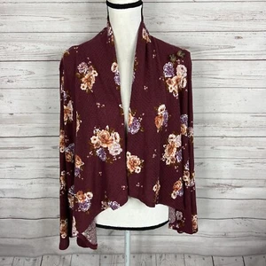 Cárdigan tejido gofre Maurices para mujer talla 0X rojo floral manga larga - Imagen 1 de 11