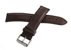 Nautica 20mm Brown Leather Watch Band With Silver Buckle