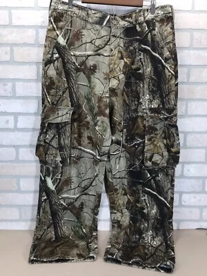 Realtree Camo Cargo Pants Men's L 36-38 X 31" Hunting Tactical 5221-RT Cinch Hem - Image 1 of 4