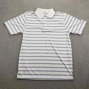 Walter Hagen Shirt Mens Small White Blue Striped Golf Outdoors Sports Polo - Picture 1 of 11