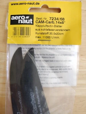 Aero-Naut 14 x 8″ CAMcarbon Folding Propeller Blades 8mm Root (Pair) Fast P&P - Image 1 of 4