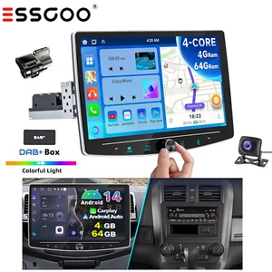 10" DAB+ 4+64G Android 14 Autoradio 1DIN Carplay GPS DVR+ Drehbar Bildschirm Kam - Bild 1 von 17