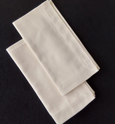 2 Dinner Napkins 20x20 Cream Color Soft Fabric Mitered Corners Fine Dining Room - Image 1 of 4
