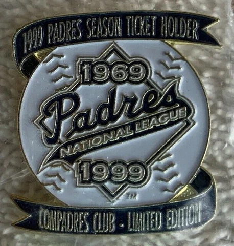 San Diego Padres 1999 Season Ticket  Limited Ed Compadres Club 1969/1999 Pin Cover