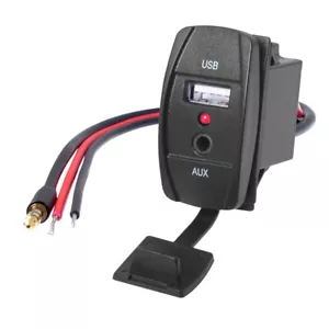 Cargador de automóvil USB Universal Rocker Style 2.1A con puerto auxiliar de 3.5 mm para panel de conmutación - Imagen 1 de 6
