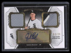 2012 Topps Museum Signature Swatches Gordon Beckham Dual Jersey Patch Auto 12/25