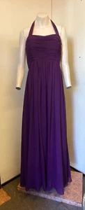 Gorgeous Purple Evening Dress Prom Gown Full Length Halterneck - Size 10 - FAB - Picture 1 of 6