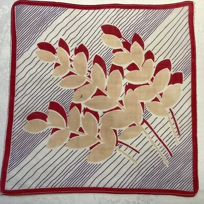 #7468🌟Pañuelo Cortador Art Deco Rojo LINO GEOMÉTRICO Vintage Años 40 Foto 1 de 4
