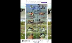 Nederland 2016  de Griend vogels van het wad   velletje   gestempeld - Bild 1 von 1