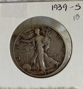 1939 S  Walking Liberty Half Dollar 90% Silver 50c United States US Coin 1B READ