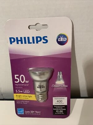 PHILIPS 5.5-Watt "Classic Glass" PAR16L Dimmable Bright White LED Flood Light - Image 1 of 4