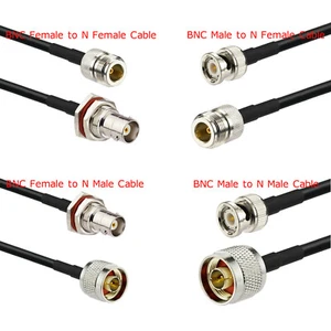 1 x RG58 N macho N hembra a BNC macho o hembra mamparo RF cables coleta 1 m 3 pies - Imagen 1 de 10