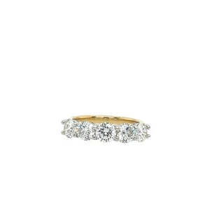 5-Stone Diamond Ring,Set With 2.20ct G/VS1 Round Brilliant Diamonds In 18ct Gold - Picture 1 of 7