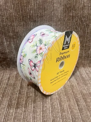 Spring/Summer - Pink & Lavender Butterflies • Floral - Wired Ribbon 2.5"x50yds - Image 1 of 2