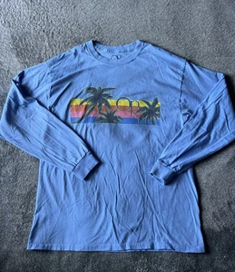 Camiseta Ocean Pacific L Azul Manga Larga OP Gráficos Hawaianos Envejecidos - Imagen 1 de 5