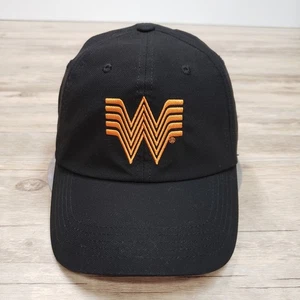 Whataburger Hat Cap Strap Back Black Orange Embroidered Logo OSFA Employee Mens - Picture 1 of 9