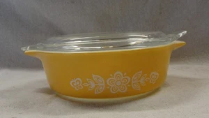 Vintage Pyrex Schmetterling Gold 471B Cinderella Kasserolle Schüssel & Deckel (32-470-C) - Bild 1 von 6